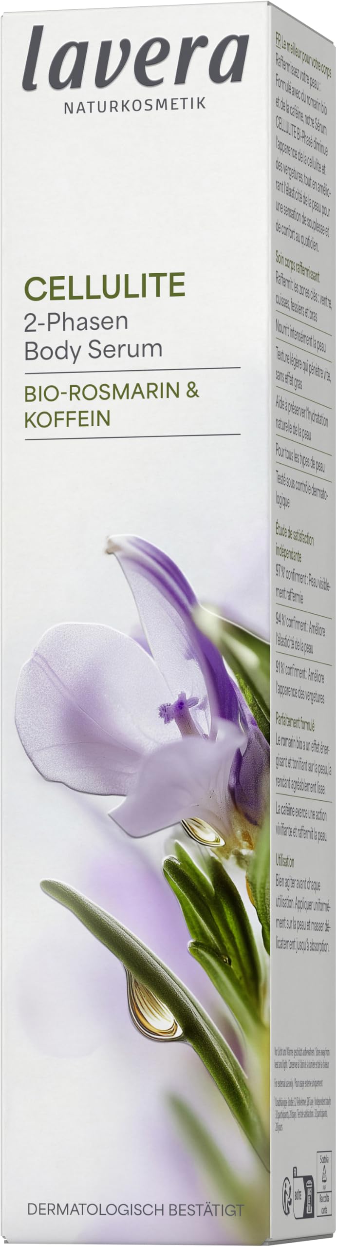 lavera Cellulite 2-Phasen Body 100 ml Serum | vegane Naturkosmetik, Rosmarin &amp; Koffein, strafft Prob