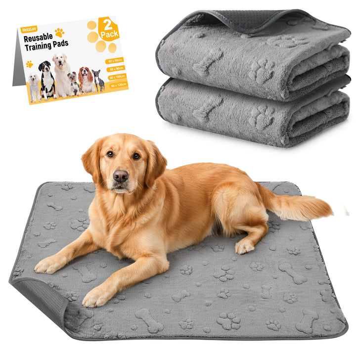 waschbare Welpenunterlagen 2er-Pack, Wiederverwendbare supersaugfähige Hunde PIPI Matten, wasserdich