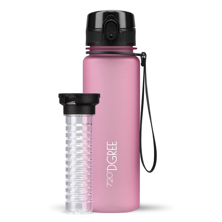 720°DGREE Trinkflasche “uberBottle“ 350ml, 500ml, 650ml, 1l softTouch +Früchtebehälter - Auslaufsich