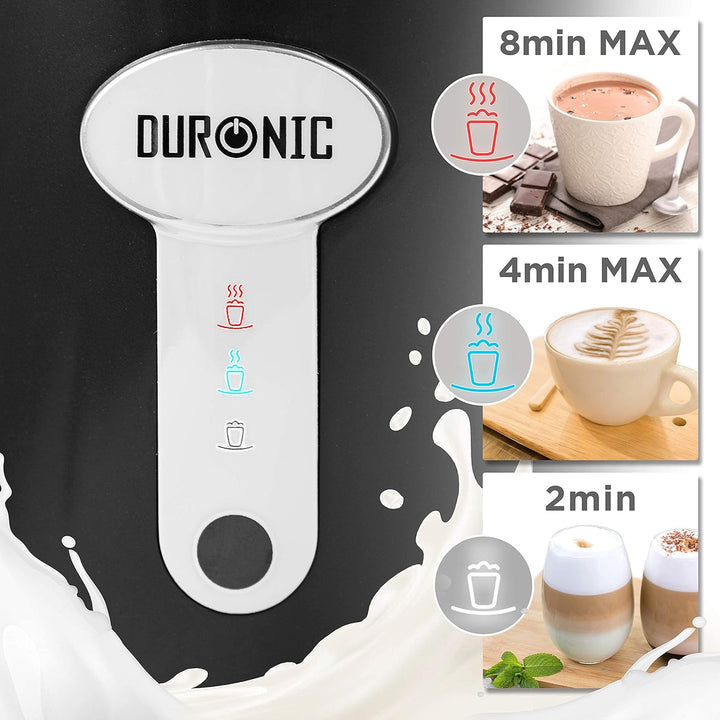 Duronic MF500 BK elektrischer Milchaufschäumer, 500 ml Behälter Milchaufschäumer Induktion, automati