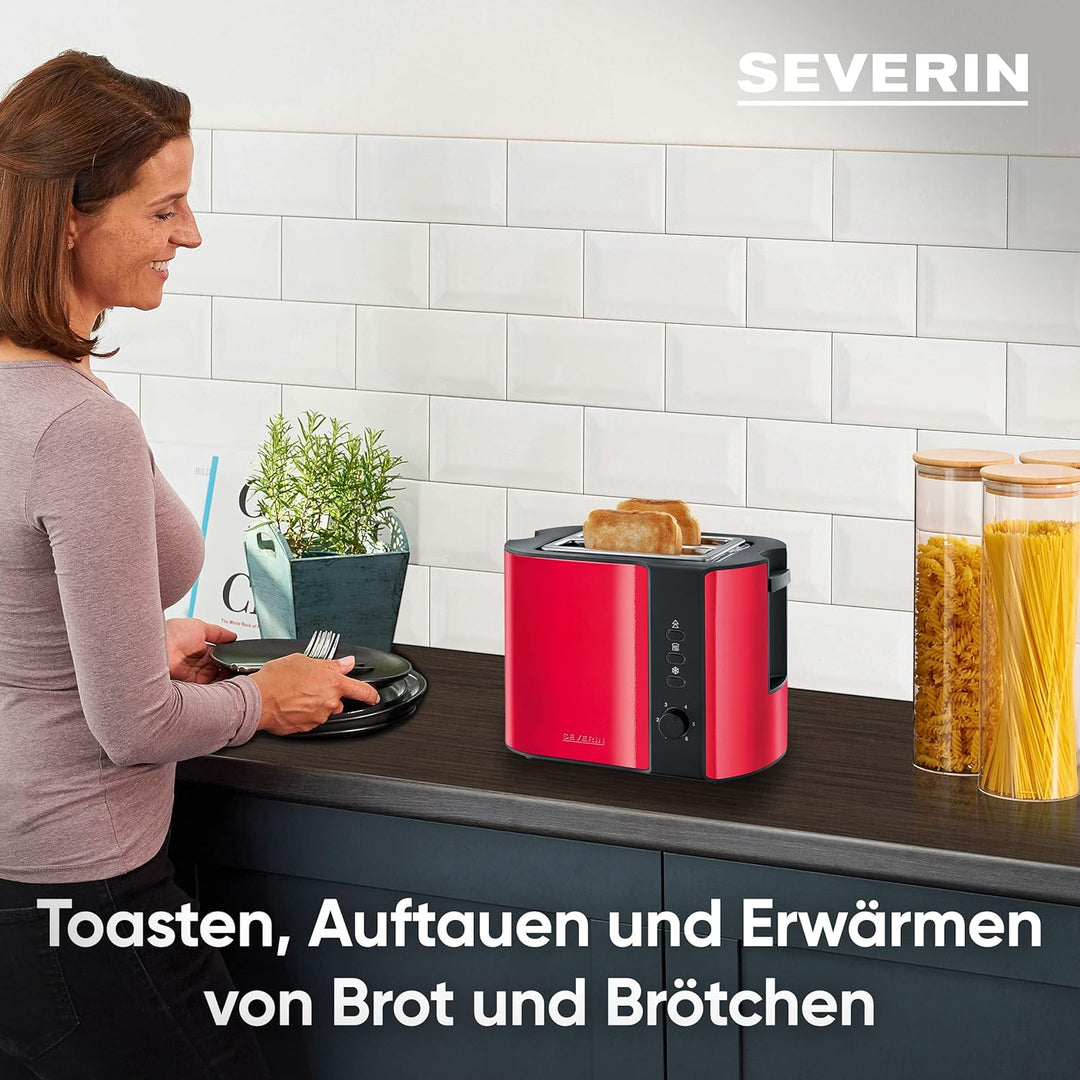 SEVERIN Automatik-Toaster, Toaster mit Brötchenaufsatz, hochwertiger Edelstahl Toaster zum Toasten,