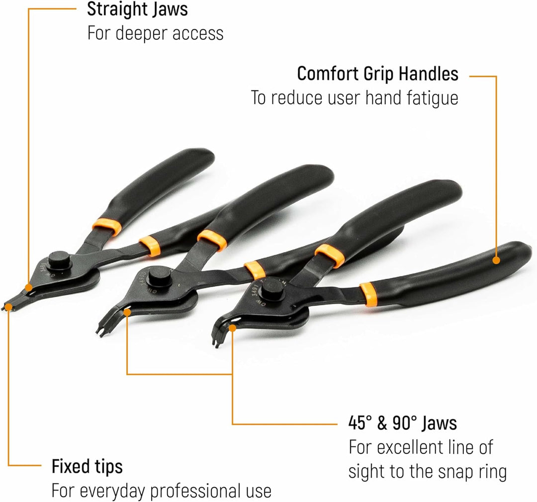 GEARWRENCH 3495 Convertible Sprengringzangen-Set, feste Spitze, 12-teilig
