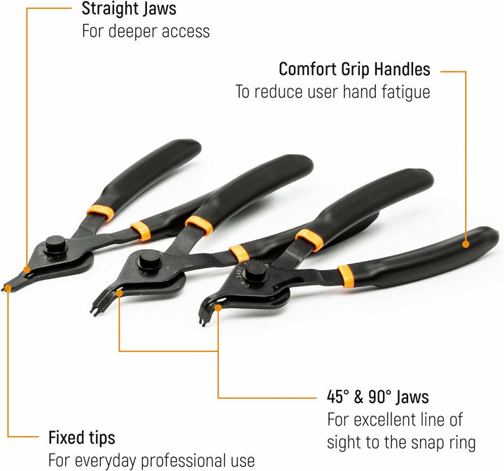 GEARWRENCH 3495 Convertible Sprengringzangen-Set, feste Spitze, 12-teilig