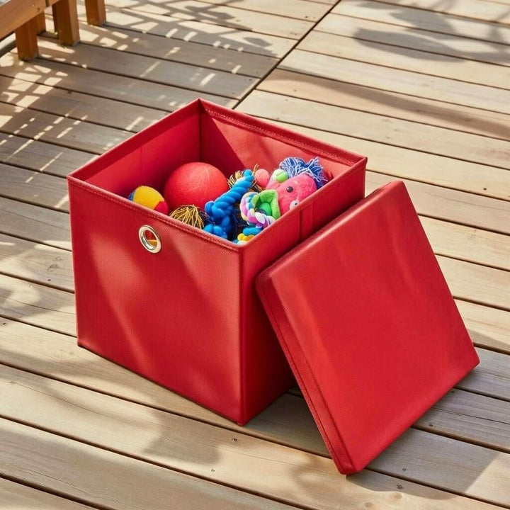 StickandShine 4er Set Rot Faltbox 28 x 28 x 28 cm Aufbewahrungsbox faltbar mit Deckel, Rot