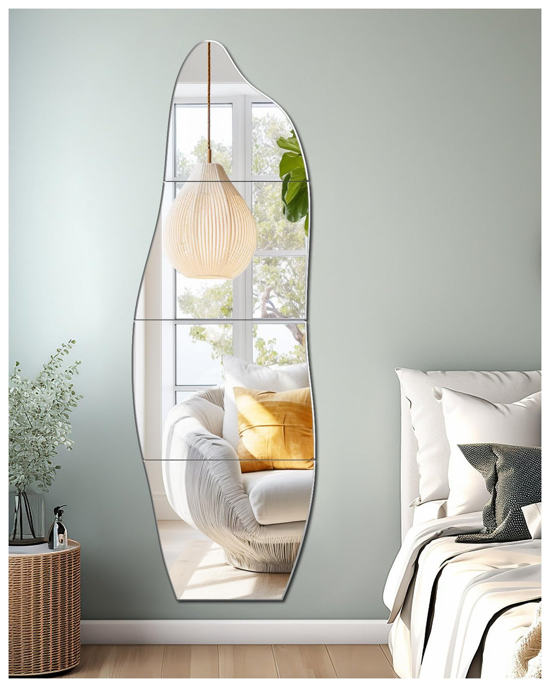 Selbstklebende Fliesenspiegel Glas HD DIY Wandspiegel Klebespiegel 4 Stück Spiegel zum Aufkleben Tür