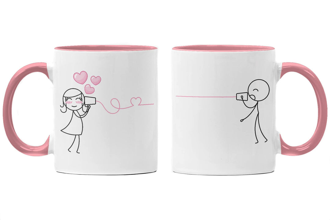 Trendation - Fernbeziehung Geschenk Tassen Set Partner Liebe Geschenk für Freundin Freund Liebesgest