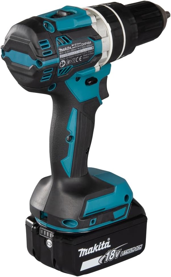Makita DHP484RTJ Akku-Schlagschrauber 18V / 5,0Ah, 2 Akkus, Ladegerät im MAKPAC, 450 W, 18 V, Blau,