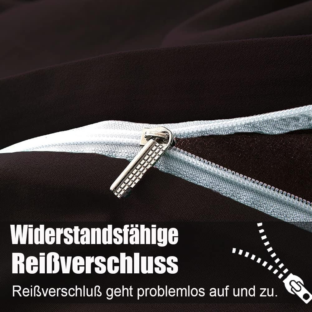Kissenbezug 80x80 2er Set - Kopfkissenbezug 80 x 80 Braun 100% Mikrofaser bügelfrei &amp; knitterfrei mi
