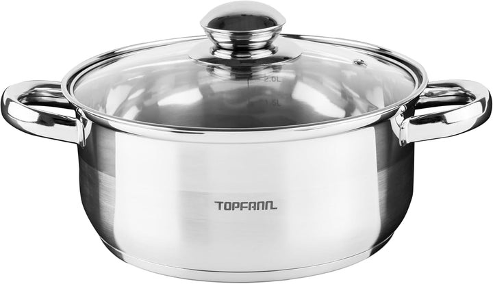 7 Teilig Edelstahl Induktion Topfset Topf Töpfe Kochtopf Glasdeckel Kochtopfset