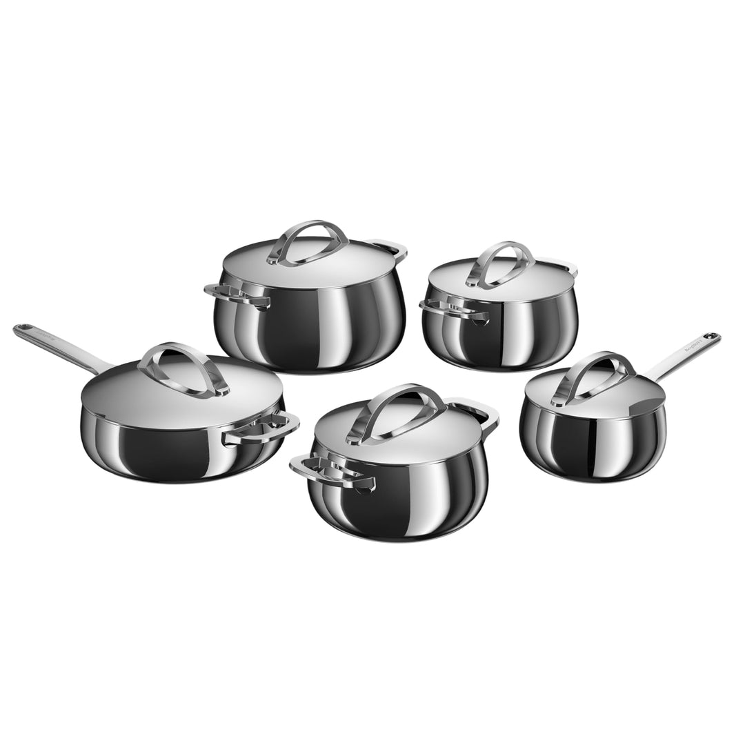 BergHOFF Home Topfset Edelstahl – 10-tlg. – Kochtopf Set mit Deckel - Töpfe Set Induktion, Ceran-, G