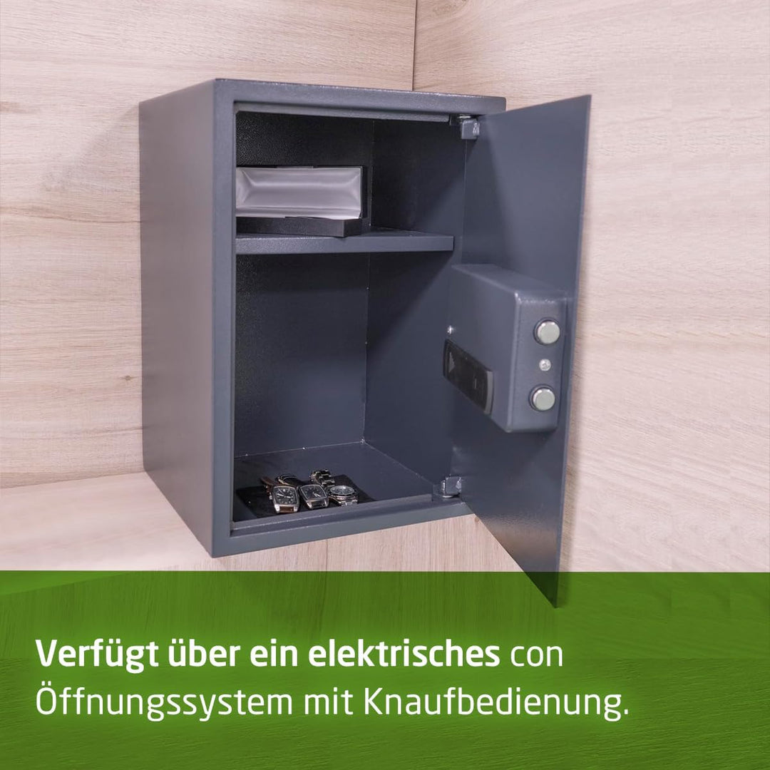 Amig - Tresor mit Öffnung mit Tastatur | mit Notsicherheitsschlüssel und Knauf | Anti-Stoss- und Ant