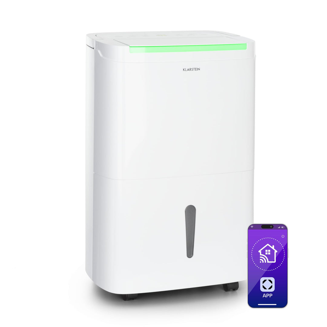 Klarstein DryFy Connect 40L Smart Luftentfeuchter, 40L/24h, WiFi App Steuerung, 7L Tank, Automatisch