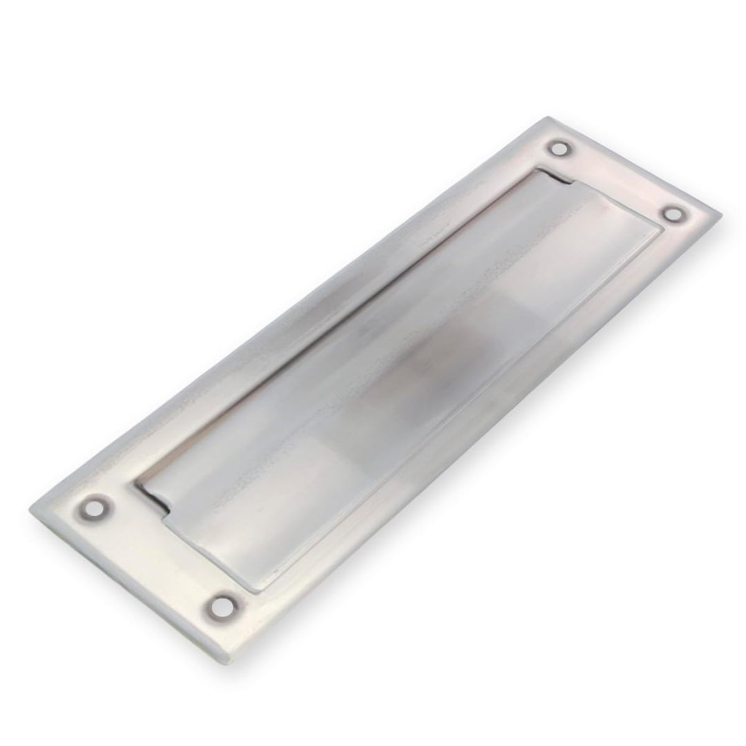 Amig - Briefkastenschlitz Edelstahl Silber Mod. 1 - Klappe für Wände oder Türen - Briefsammler mit E