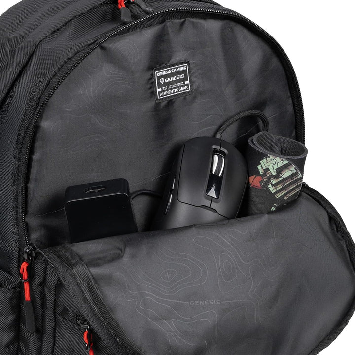 Genesis Gaming-Laptoptasche Pallad für Laptops, 14,1 bis zu 17,3 Zoll, Laptopfach, Rucksack für Uni
