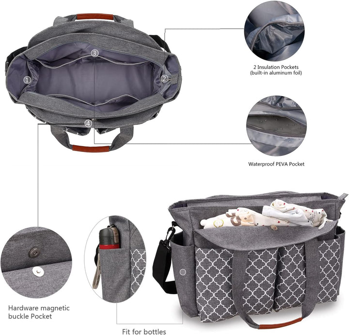Wickeltasche Tote Baby Wickeltasche Grosse Babytaschen für Mama mit Wickelstation Multifunktions Rei