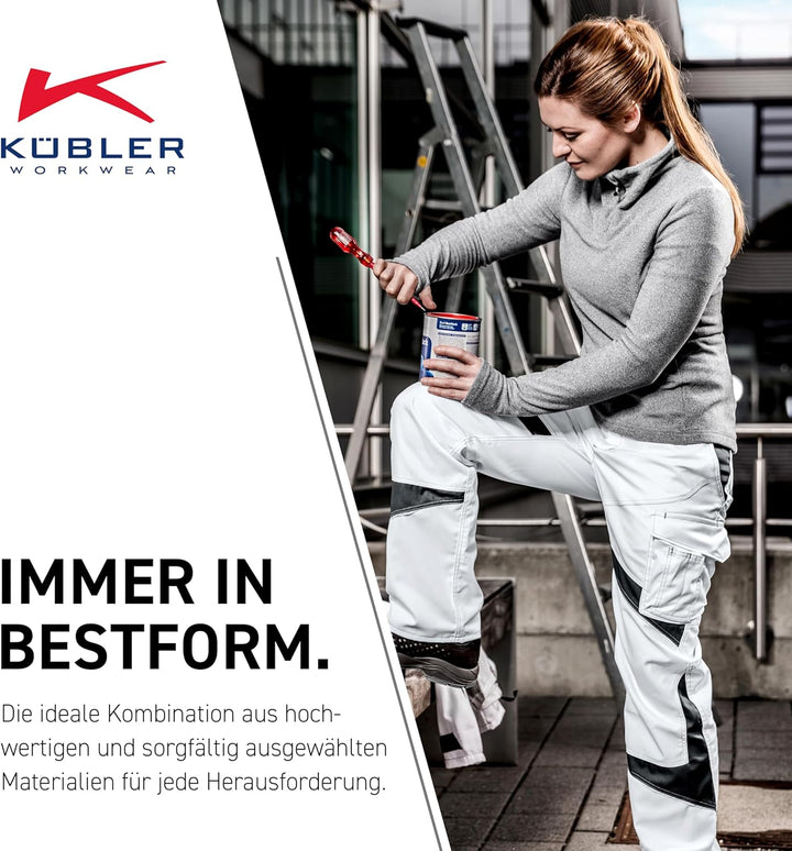 KÜBLER Workwear KÜBLER ACTIVIQ Damen-Arbeitshose beige, Grösse 42, Damen-Damen-Arbeitshose aus Misch