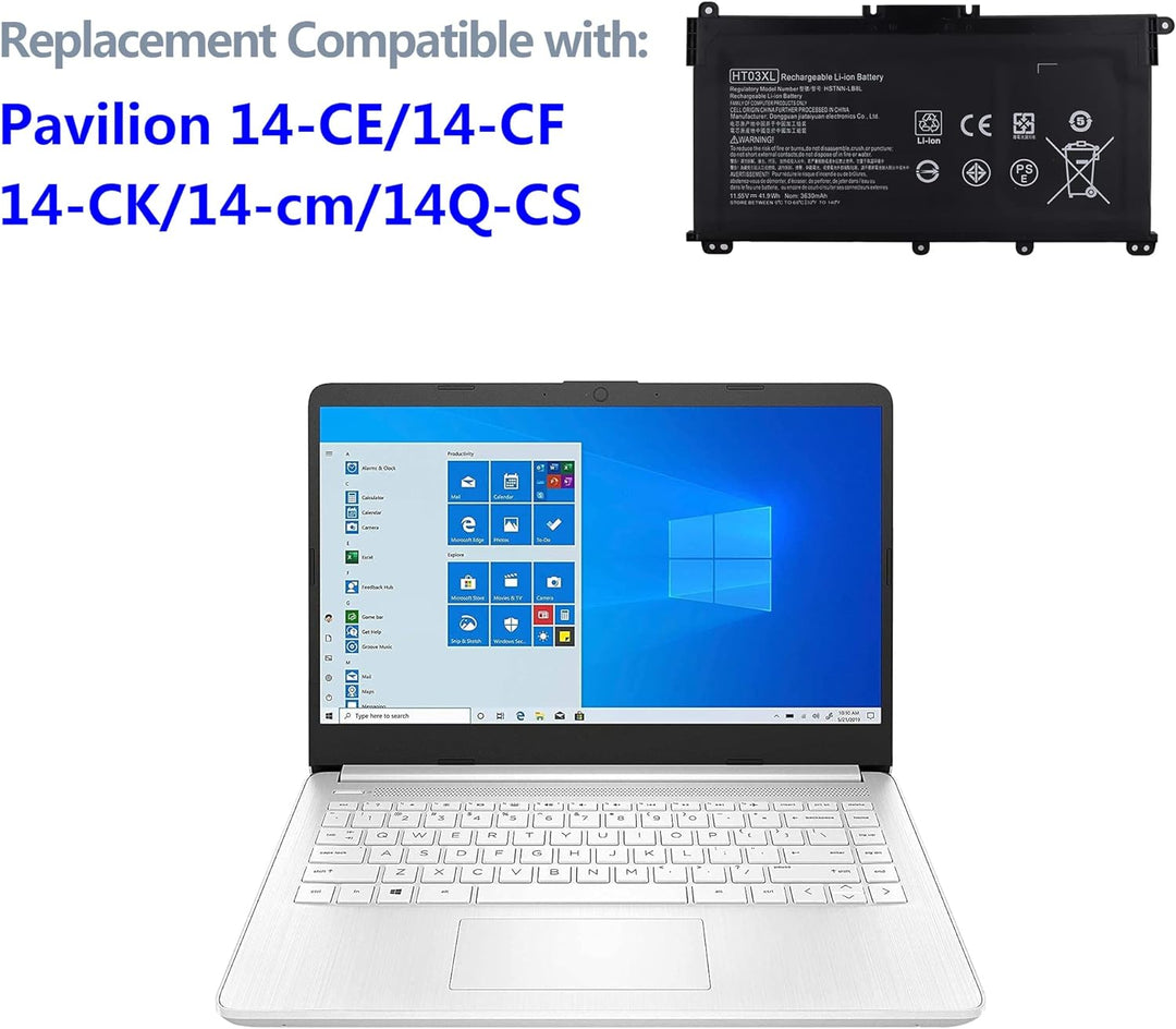 Swark Laptop Akku HT03XL Replacement Komplett with Pavilion 14-CE 14-CF 14-CK 14-cm 14Q-CS 14Q-CY 14