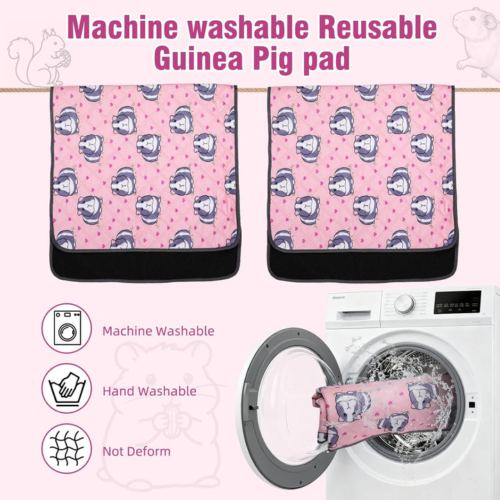 2 Stück PIPI Pads 120x60cm für Meerschweinchen, wasserdichte &amp; rutschfeste Unterlage mit 4 Lagen, su