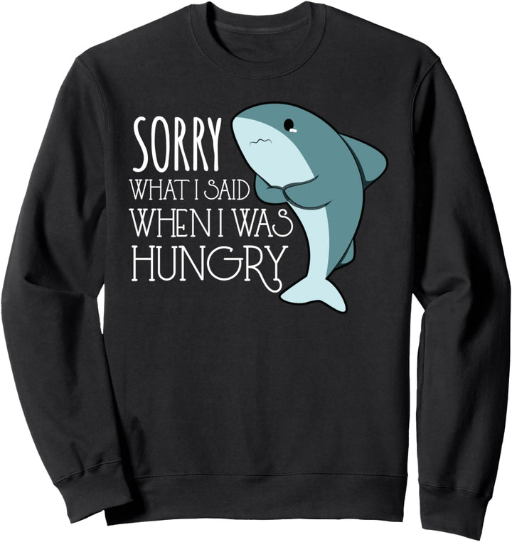 Niedlicher Kawaii-Hungriger Hai. Sweatshirt