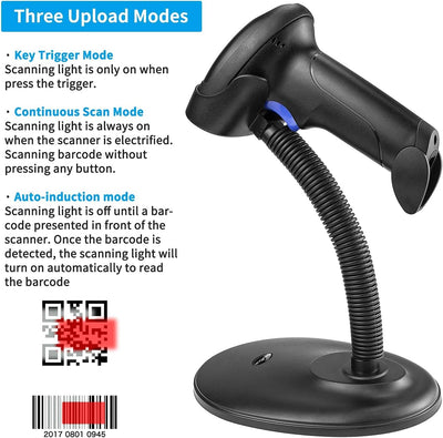 NetumScan Wireless 2D Barcode Scanner Automatischer USB-Barcodeleser mit freihändigem verstellbarem