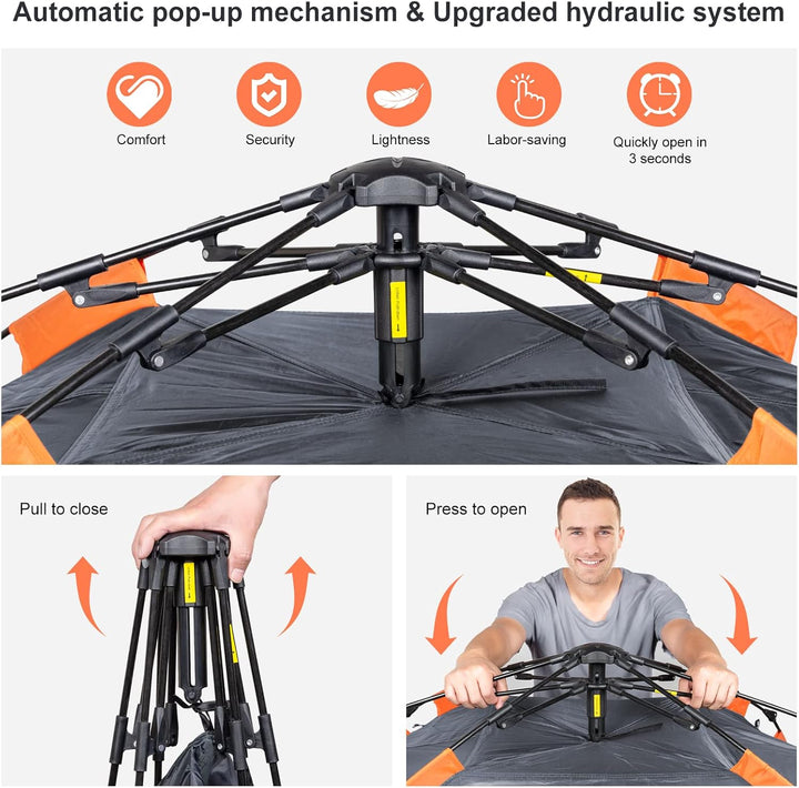Amflip Camping Zelt Automatisches 2 Mann Personen Instant-Zelt Pop Up Kuppelzelt 4 Jahreszeiten Wass