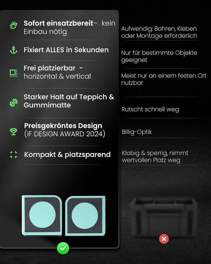 rati Nook 2x Kofferraum Organizer Klett & Antirutschpads Gepäckfixierung Kofferraum - Auf jeder Ober