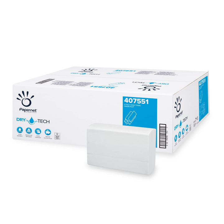 Papernet 407551 DRYTECH Z Falz Falthandtücher, Zellstoff, Wave Prägung, 2-Lagen, Weiss (VE 2600 Stue