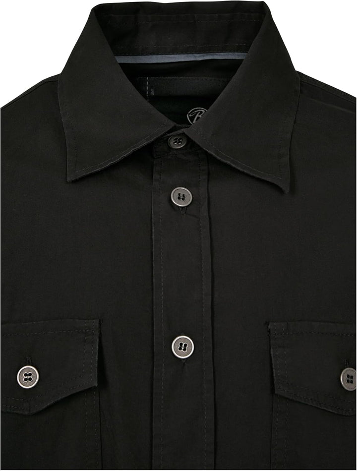 Brandit Men Slim Shirt Herren Hemd 4005 S Schwarz, S Schwarz