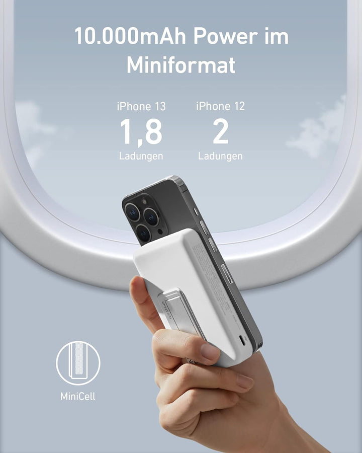 Anker 633 Magnetic Battery, 10.000mAh einklappbare magnetische kabellose Powerbank, Nur kompatibel m