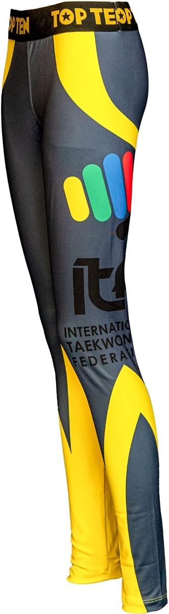 TopTen Leggings, Kompressionshose „ITF Color“ XS Grau - Gelb, XS Grau - Gelb