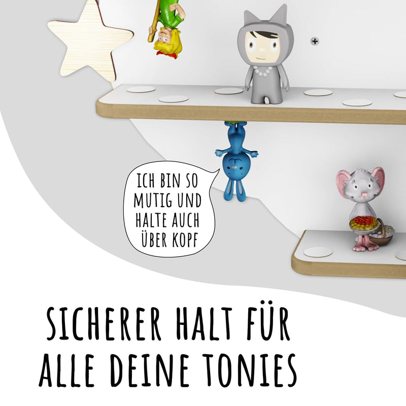 Regal Buchstabe für Toniebox, Wandregal für Tonie Figuren, personalisiert mit Name, Aufbewahrung für
