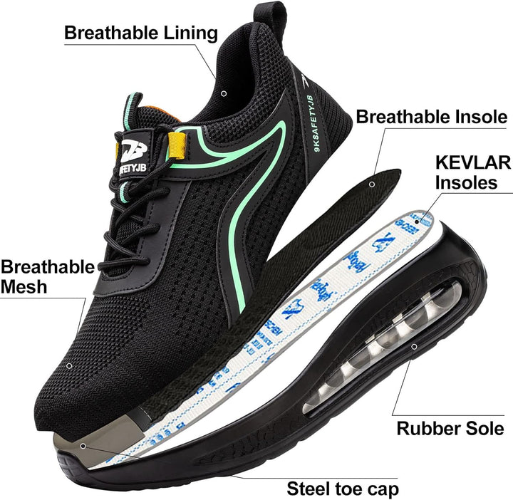 OBQcare Sicherheitsschuhe Arbeitsschuhe Herren S3 Sicherheitsschuhe Damen Leicht Stahlkappenschuhe r