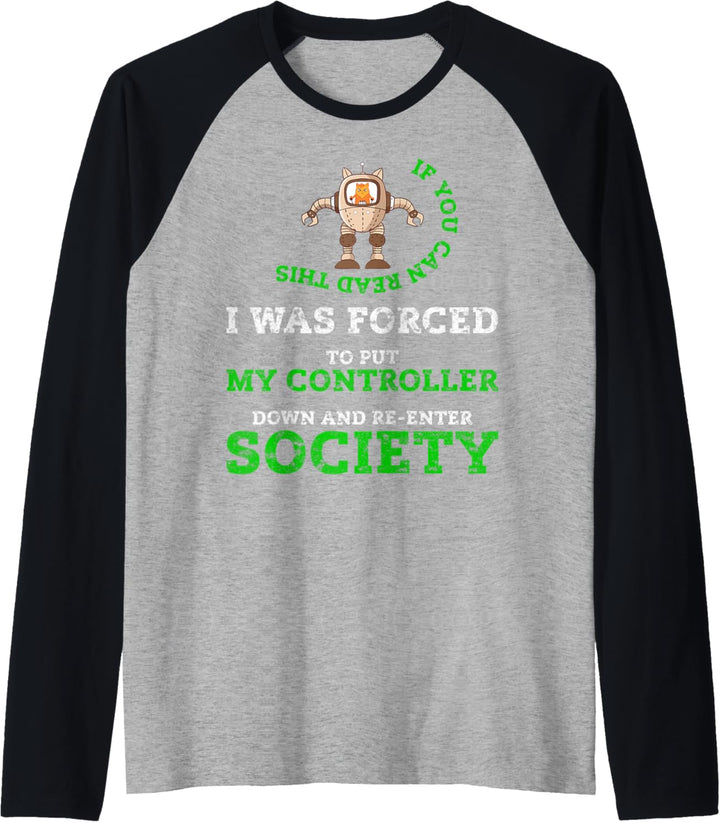 If You Can Read This Game Streamer Funny Gamer Dad Geek Gift Raglan