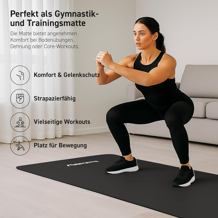 MSPORTS Bodenschutzmatte Premium für Fitnessgeräte - wiederstandsfähige Unterlage für Crosstrainer,