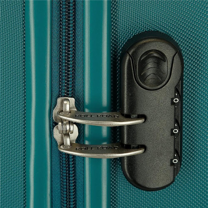 Roll Road Flex Hartschalenkoffer aus ABS-Material, Seitliches Zahlenschloss, 4 Doppelrollen Handgepä