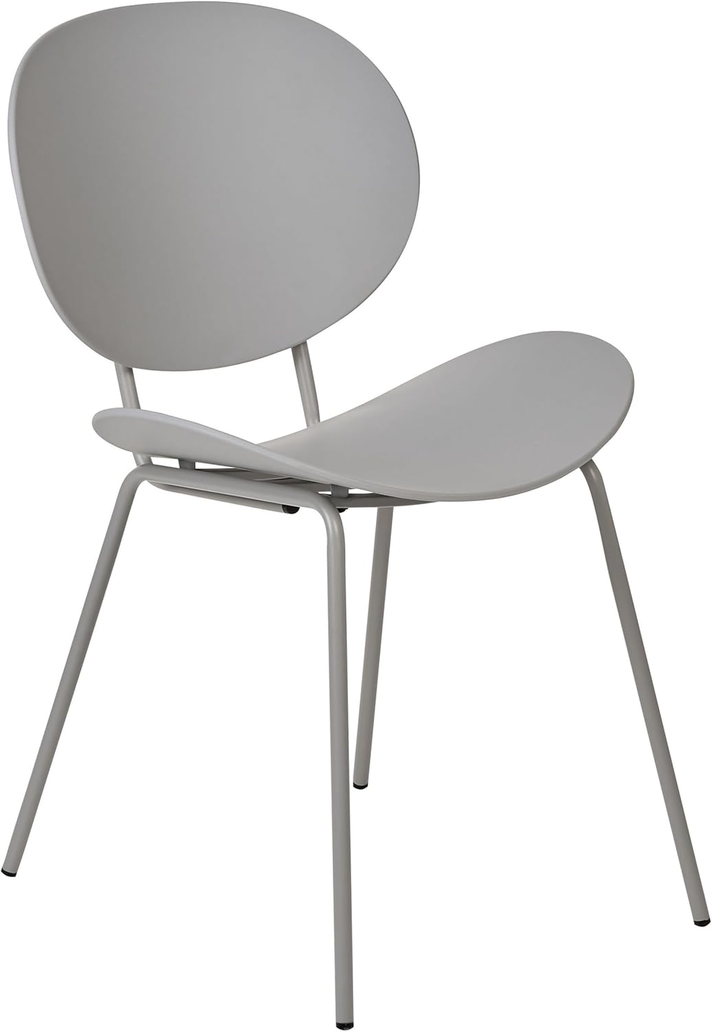 Esszimmerstuhl 2er Set Kunststoff grau mit Metallfüssen Modern Shonto