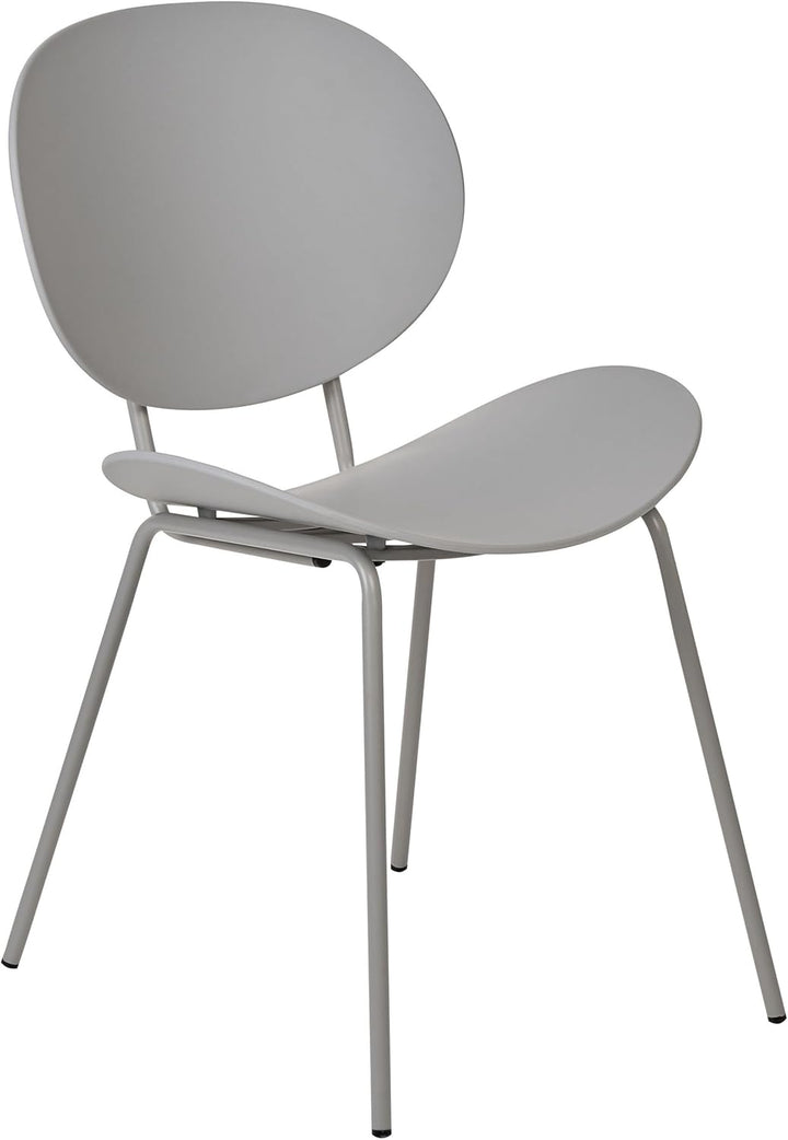 Esszimmerstuhl 2er Set Kunststoff grau mit Metallfüssen Modern Shonto