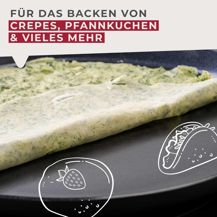 Fackelmann Crepepfanne Brandao - Ø 26 cm aus recyceltem Aluminium, PFAS-freie Keramikbeschichtung, e