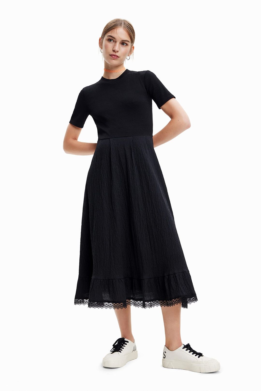 Desigual Damen Dress XL Schwarz, XL Schwarz