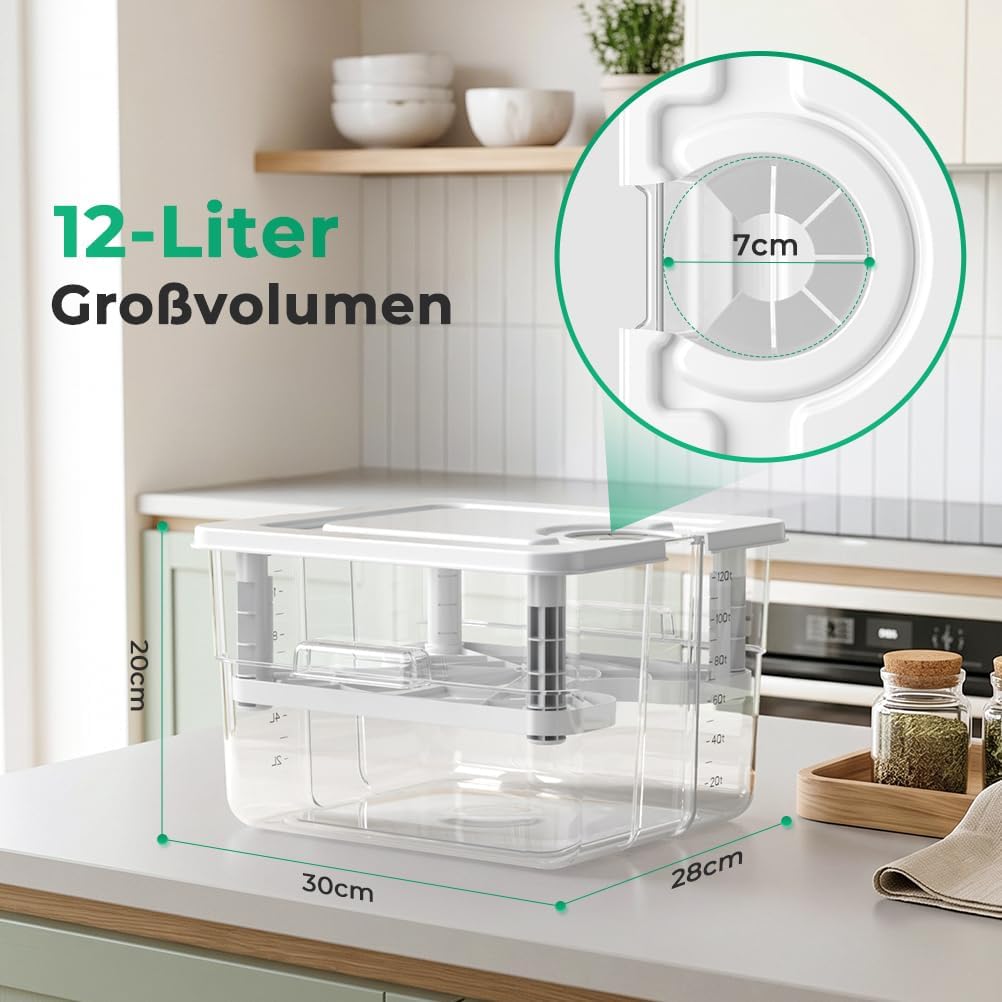 Sous Vide Behälter 12L mit Deckel und Rack
