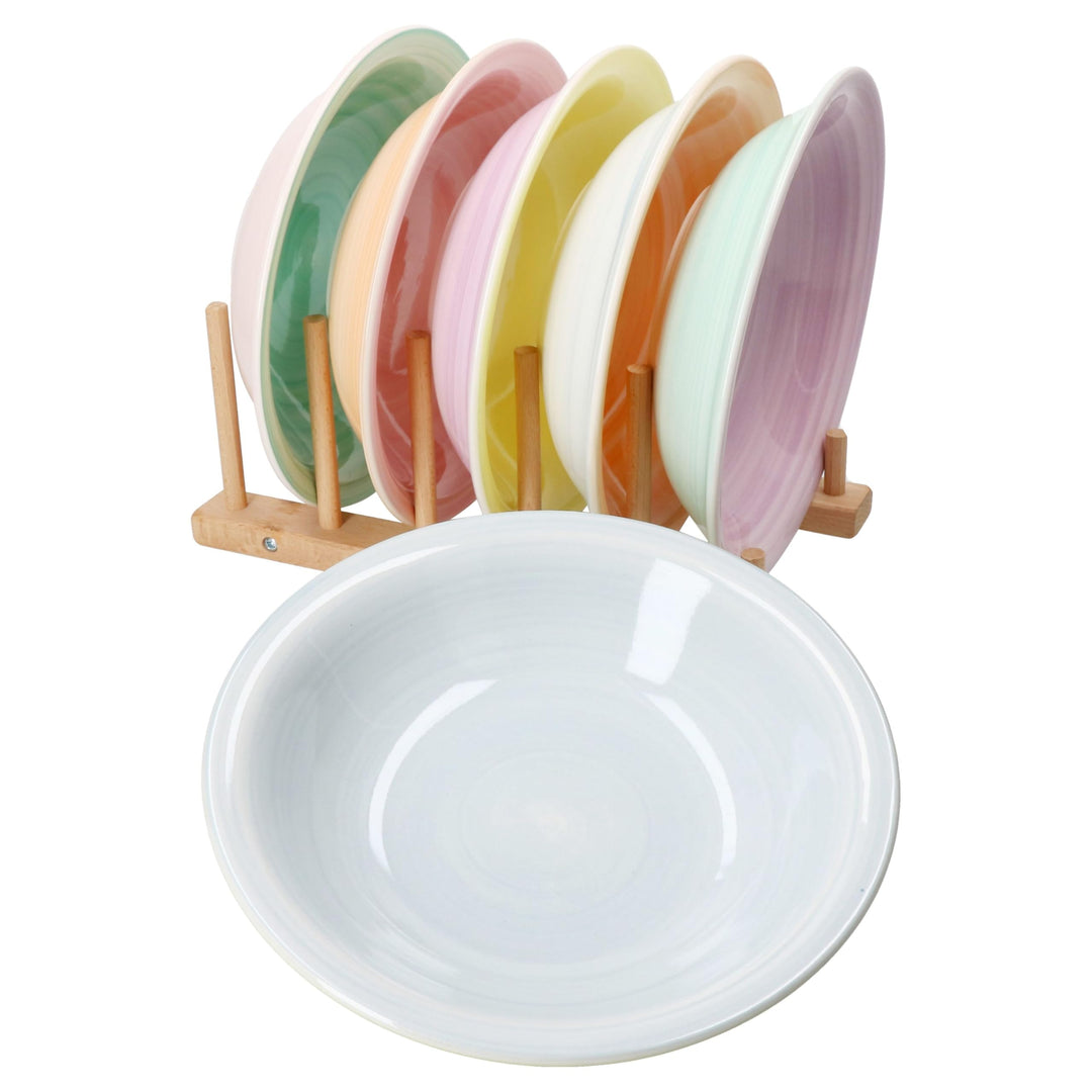 MamboCat Pastello 6er Set Suppenteller I 450 ml I bunte Steingut-Teller mit Pastell-Farben für 6 Per