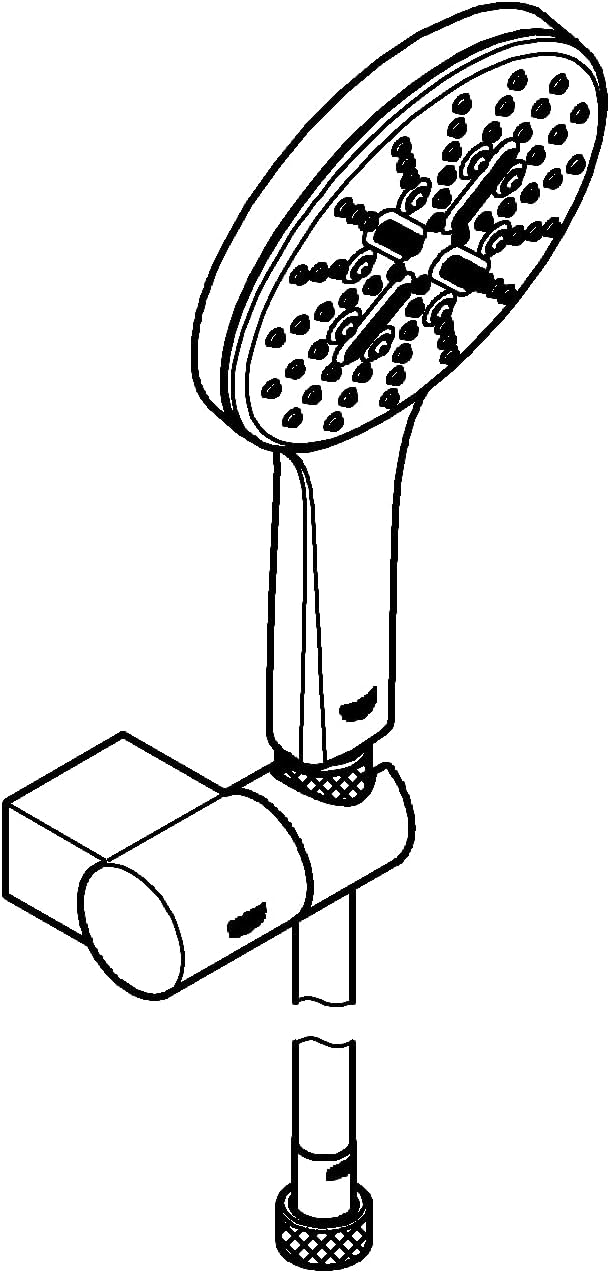 GROHE wassersparende Handbrause Duschkopf Set inkl. Wandhalter, Rainshower 130 SmartActive, EcoJoy,