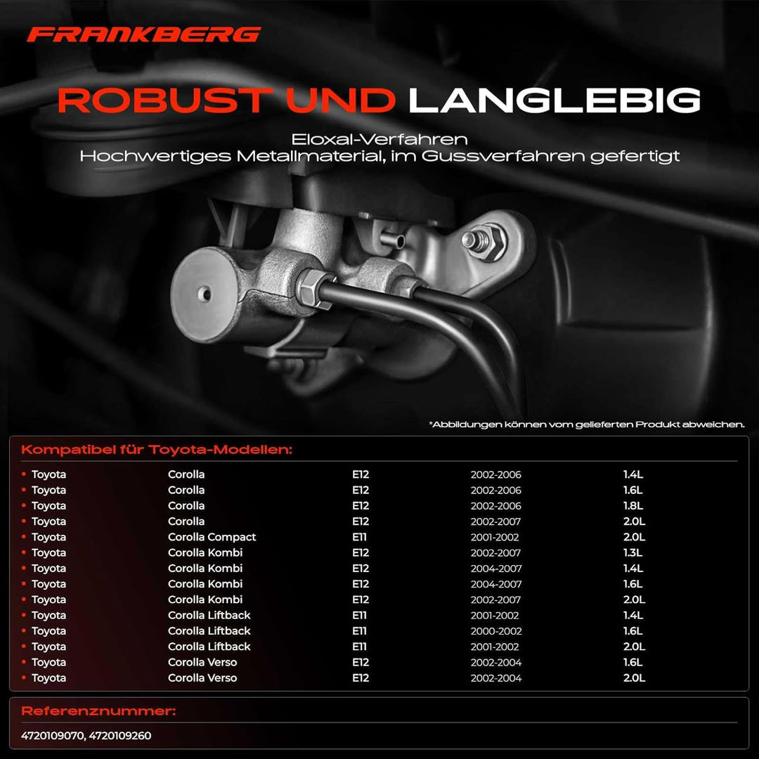 Frankberg Hauptbremszylinder Bremszylinder Kompatibel mit Corolla E12 1.4L 1.8L 2002-2004 Corolla Ko