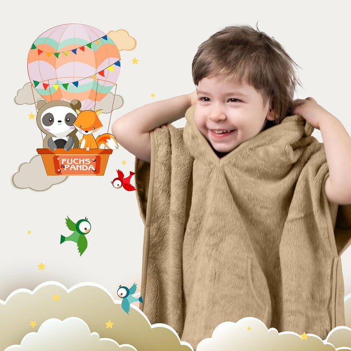 FUCHSUNDPANDA Fuchs&Panda® Badeponcho Kinder EXTRA warm, weich & kuschelig (100% Bambus) | Badeponch