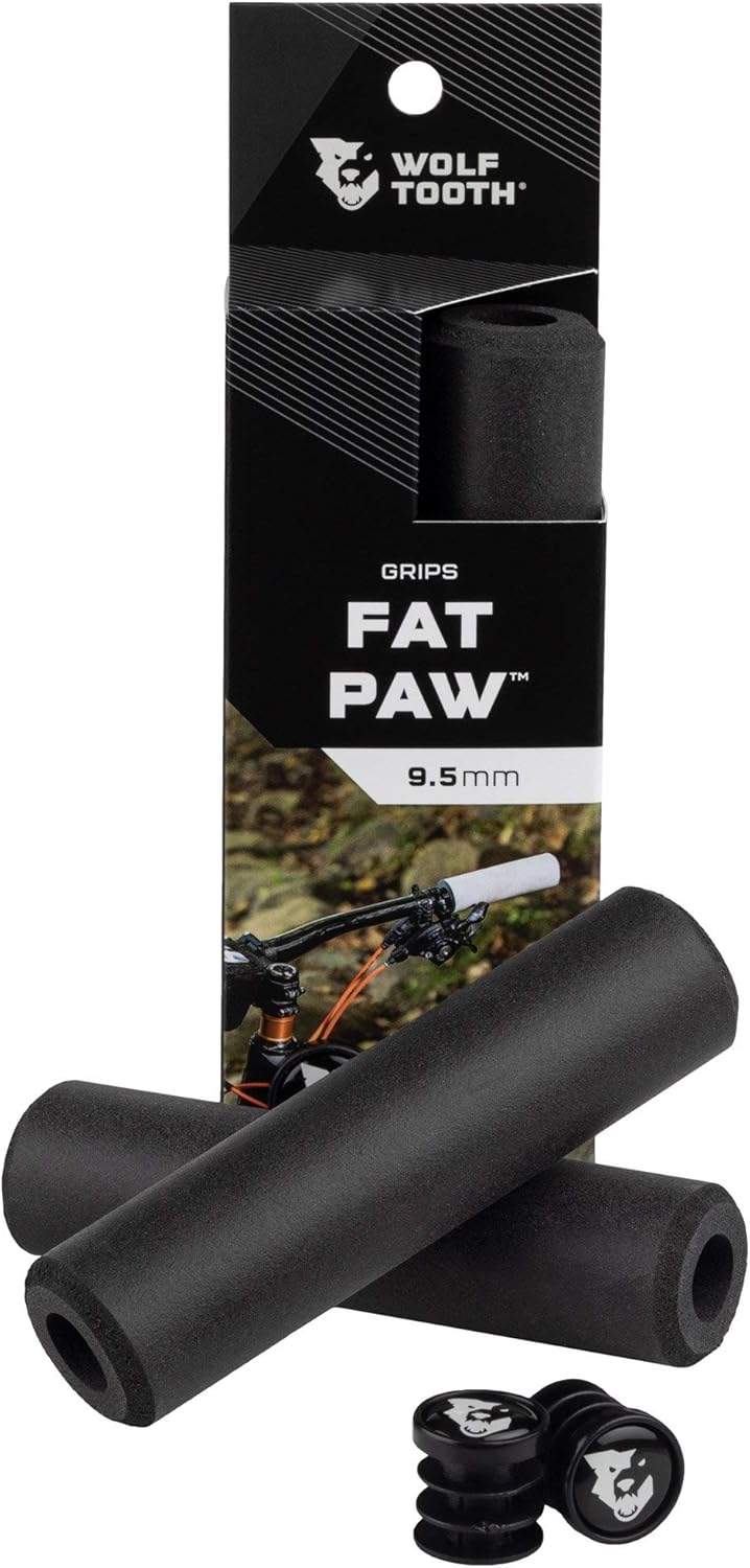 Wolf Zahn Silikon Mountainbike Griffe: Fat Paw Schwarz, Schwarz