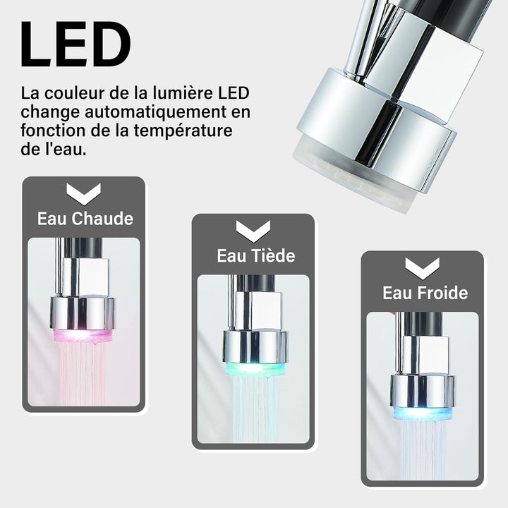 Saeuwtowy Mischbatterie für Spüle, Sprühflasche, Doppelfunktion, Küchenarmatur, 360 ° drehbar, Sprüh