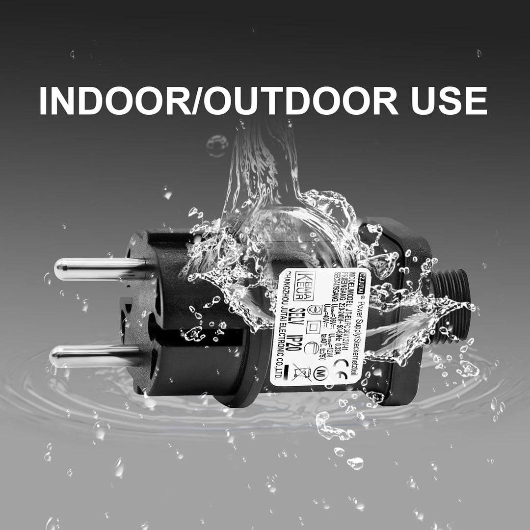CZJUTAI LED-Transformator IP44 Stromversorgung für Weihnachtsbeleuchtung mit Stecker – EU-Stecker (S