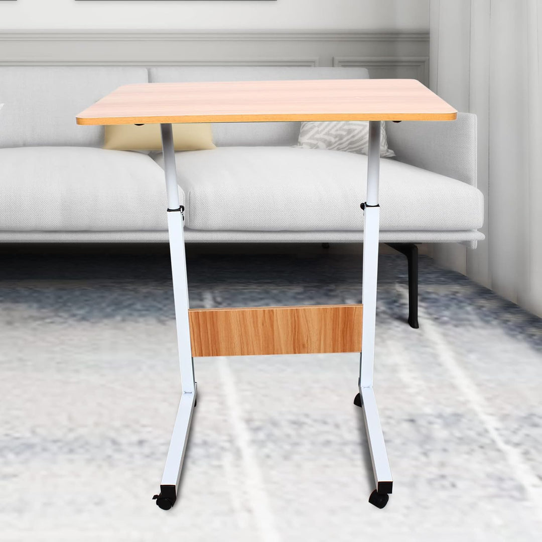 Queeucaer Pflegetisch Höhenverstellbar Home-Office-Schreibtische C-förmiger moderner Sofatisch aus H