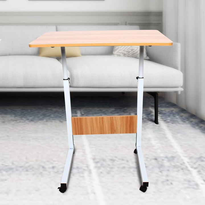Queeucaer Pflegetisch Höhenverstellbar Home-Office-Schreibtische C-förmiger moderner Sofatisch aus H