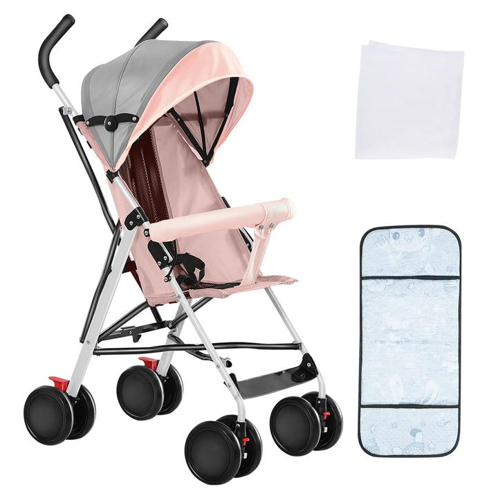 OHMG Kids Kinderwagen mit Babywanne, 2 in 1, ultrakompakt, Kompakter Buggy mit Schultergurt, 5-Punkt